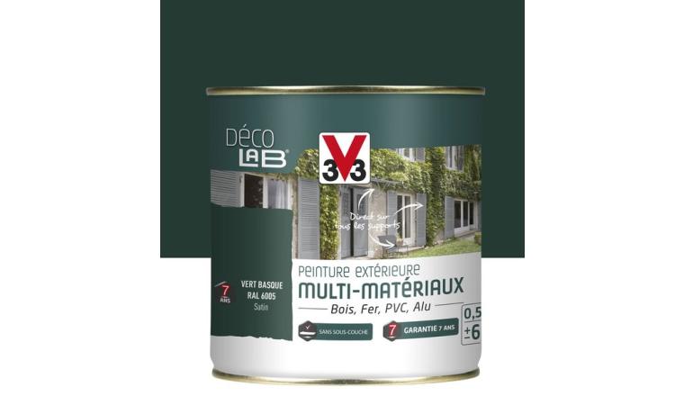 PEINTURE EXTERIEURE MULTIMATIAUX VERT BASQUE SATIN V33 0.5L