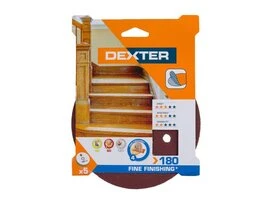 ABRASIF EXCENTRIQUE DIAMETRE 150 GRAIN 180 LOT DE 5 DEXTER