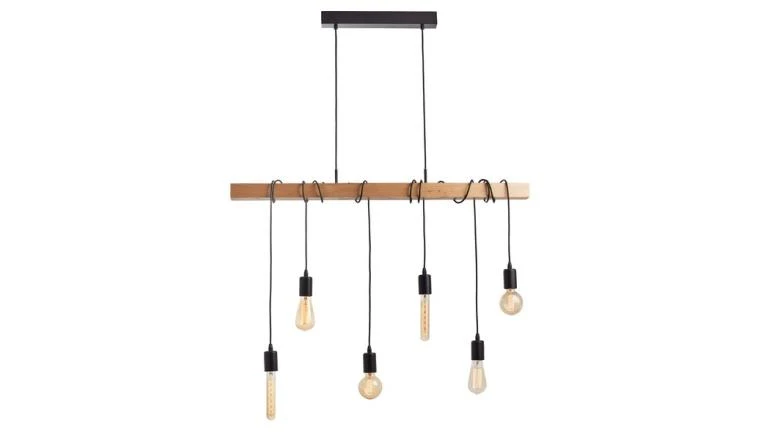 SUSPENSION TOWNSHED E27 6X60W BOIS