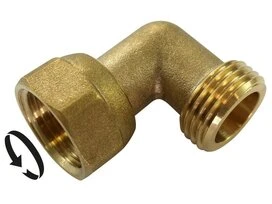 RACCORD COUDE LAITON MF12X17 AVEC ECROU LIBRE