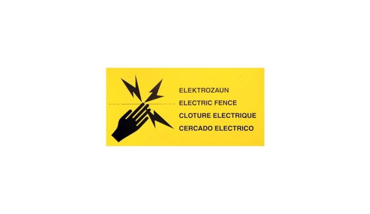 PANNEAU AVERTISSEUR ATTENTION CLOTURE ELECTRIQUE - A L'UNITE