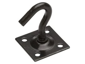 PLATINE A CROCHET FIXE ACIER NOIR D8MM 45X45MM