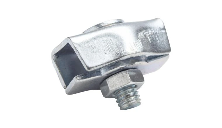 SERRE-CABLE PLAT 1 BOULON ACIER ZINGUE POUR CABLE D4MM X2