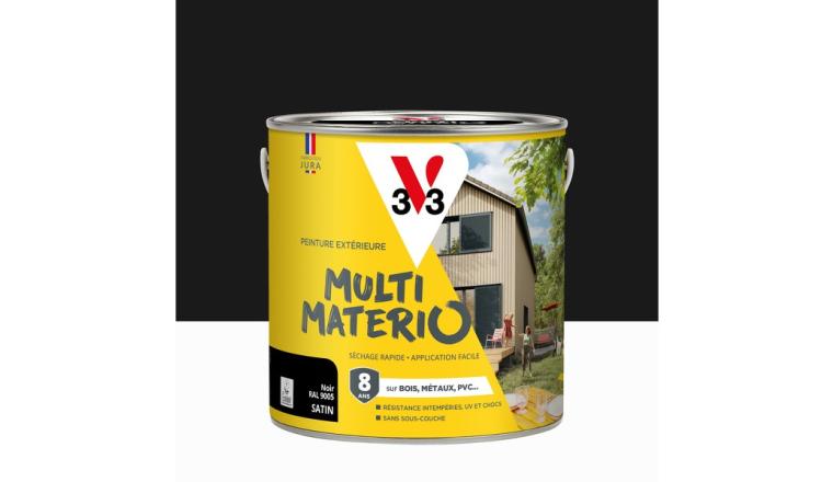 PEINTURE EXTERIEURE MULTIMATERIAUX NOIR SATIN V33 2L
