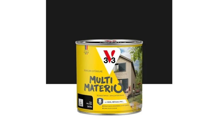 PEINTURE EXTERIEURE MULTIMATERIAUX NOIR SATIN V33 0.5L
