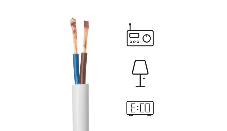 CABLE HO3VVF 2X0.75 BLC BOB/5M