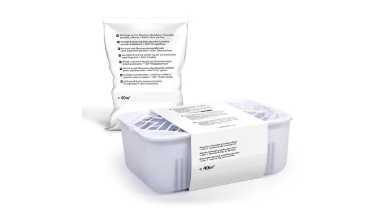 ABSORBEUR HUMIDITE 40M2 1ER PRIX + RECHARGE SAC NEUTRE 1KG