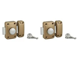 VERROU APACHE BOUTON/CYLINDRE 45 MM DORE LOT DE 2