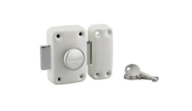 VERROU APACHE BOUTON/CYLINDRE 40 MM BLANC