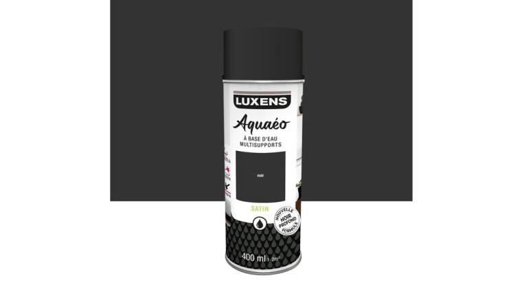 PEINTURE AEROSOL AQUEUX LUXENS 400ML NOIR SATIN