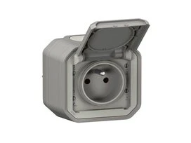 Prise étanche 2P+T 16A Plexo gris Legrand 069731