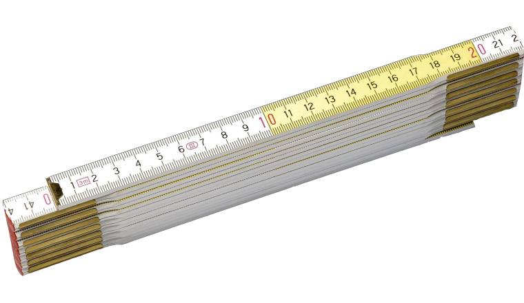 MESURE PLIANTE 2M X 17MM BOIS BLANC-JAUNE