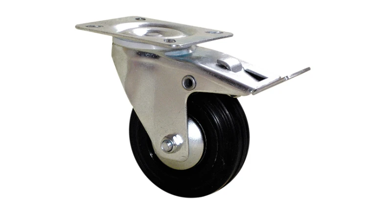ROULETTE PLATINE PORT ROLL TOURNANTE/FREIN 100MM