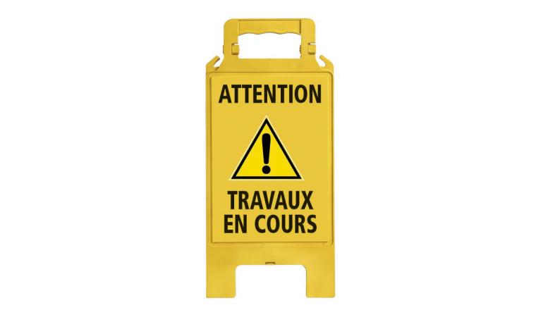 PANNEAU SOL GLISSANT - CHEVALET SIGNAL. JAUNE