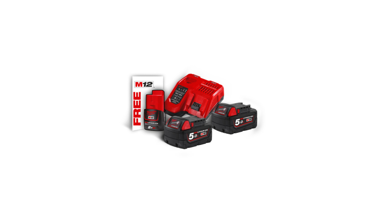 M18 NRG-502 - PACK NRJ 18V. 5.0 AH RED LITHIUM. SYSTEME M18 + OFFERT 1 BATTERIE M12 2.0 AH