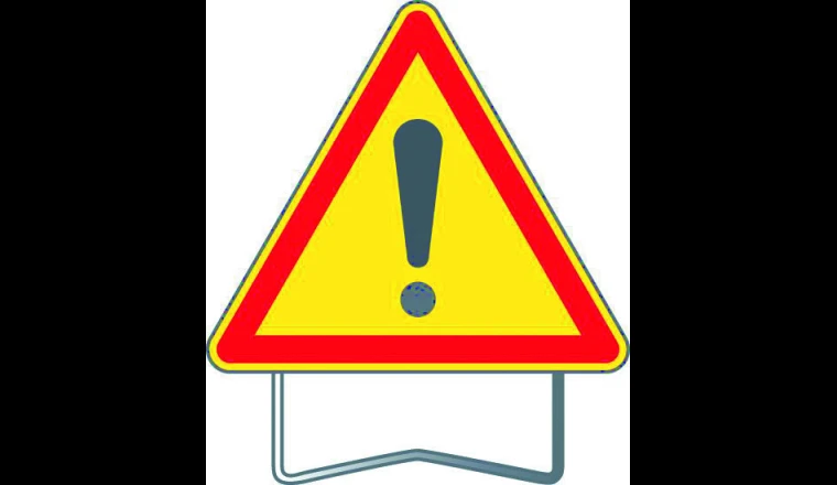 PANNEAU DANGER JAUNE CHANTIER DIMENSION 100 CL 1 S