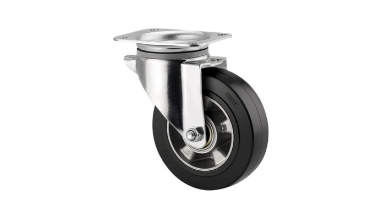 Roulette pivotante avec frein 160mm - fixation platine Tente