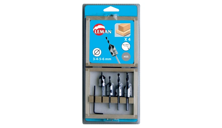 COFFRET 4 FRAISOIRS+MECHE BOIS 3-4-5-6