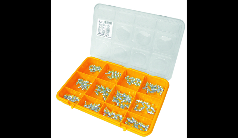 Coffret 110 graisseurs assortis droits 45° 90°