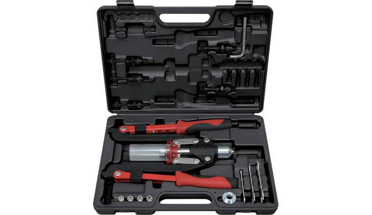 COFFRET DE PINCE A RIVETS ET ECROUS AVEUGLES INSERT - 2 BRAS PLIANTS