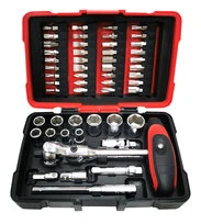 COFFRET DOUILLES+EMBOUTS 1/4 52 PIECES