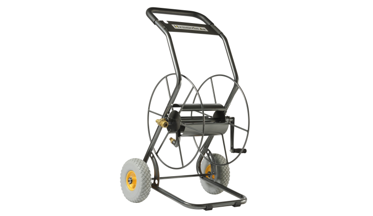 Dévidoir pour tuyau arrosage 85m 2 roues increvables Haemmerlin