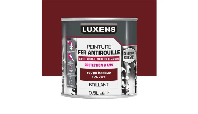 PEINTURE FER EXTERIEUR ROUGE BRILLANT 0.5L