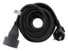 Rallonge Electrique Domestique noire 5 mètres - Prise 2P+T - 16A