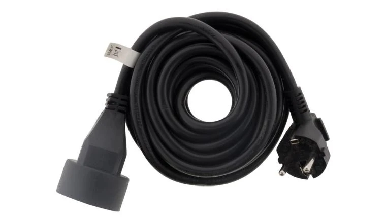 Rallonge Electrique Domestique noire 5 mètres - Prise 2P+T - 16A