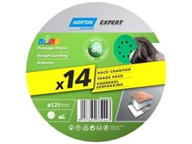 LOT DE 14 DISQUES ABRASIFS L.125 X L.125 MM GRAIN 80