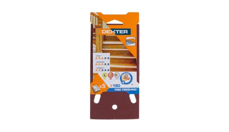 ABRASIF VIBRANTE 93X185MM GRAIN 180 LOT DE 5 DEXTER