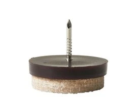 PATINS FEUTRE LAINE+CLOU MARRON 28MM LOT DE 4