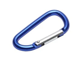 MOUSQUETON + ANNEAU ALUMINIUM BLEU 6MM 12KG STANDERS
