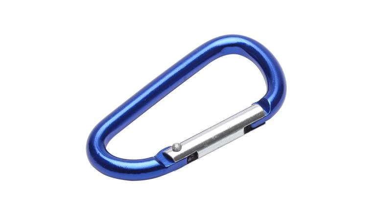 MOUSQUETON + ANNEAU ALUMINIUM BLEU 6MM 12KG STANDERS