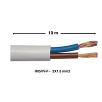 CABLE HO5VVF 2X1.5 BLANC 10 METRES