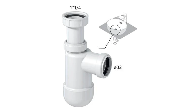 SIPHON LAVABO D32 REGL 135A180MM