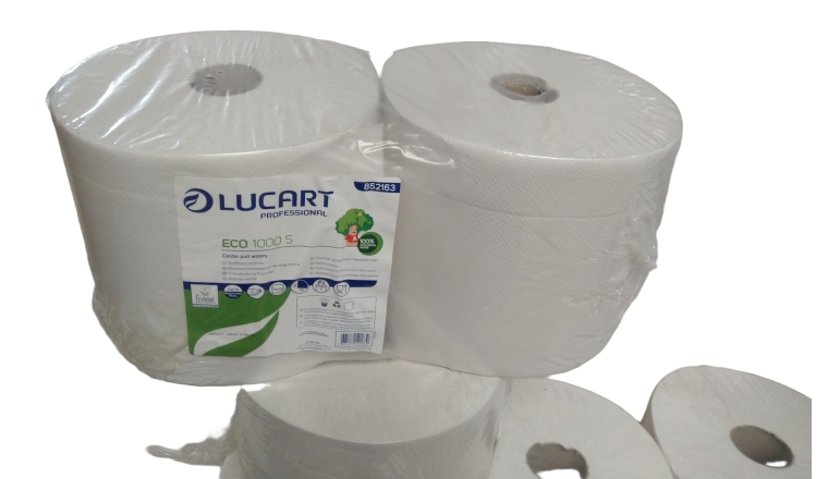 Bobine d'essuyage ouate blanche ECO 1000S Lucart Professionnal 852163