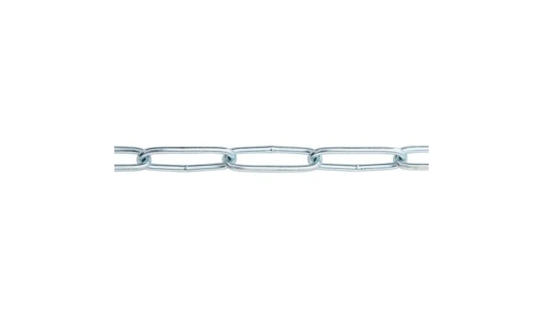 CHAINE ACIER ZINGUE MAILLE LONGUE D2MM LONGUEUR 2.5M 25KG STANDERS