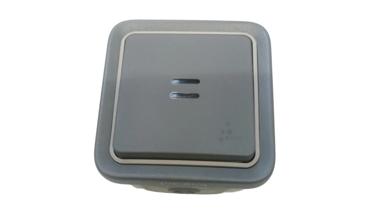 BOUTON-POUS LUMINEUX PLEXO GRI