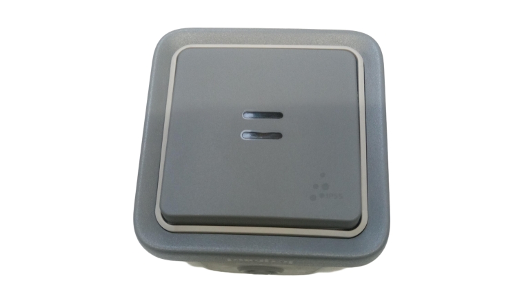 BOUTON-POUS LUMINEUX PLEXO GRI