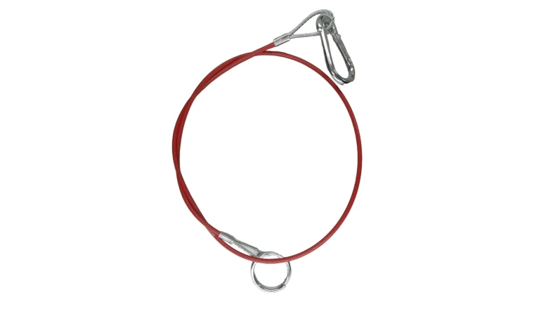 CABLE SECURITE 95CM MOUSQUETON+ANNEAU D4MM
