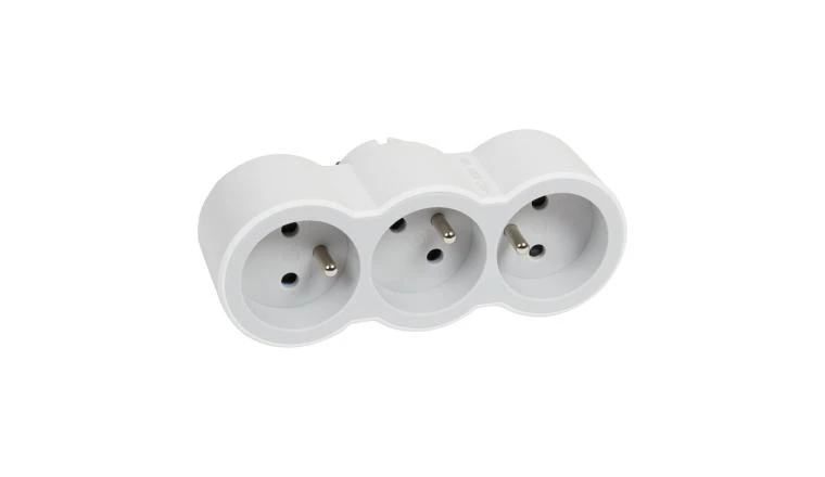 TRIPLITE 3 PRISES TERRE BLANC/GRIS                                    