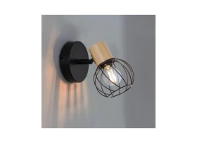 SPOT PATERE MALLOW E14 NOIR/BAMBOU INSPIRE