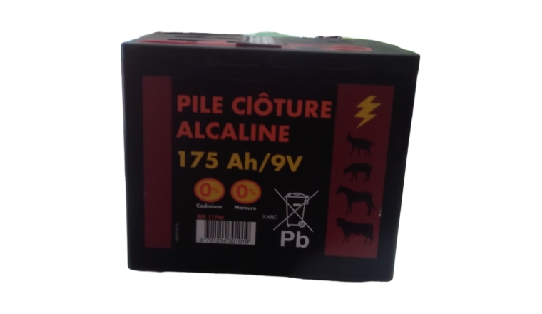 Pile alcaline 9V 170Ah Turbomax pour clôture électrique Horizont