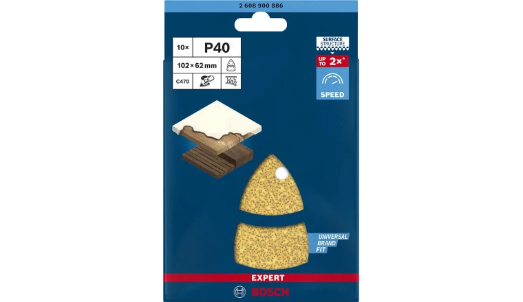 Papier abrasif EXPERT C470 à 11 trous - Grain 40 - 10 pièces