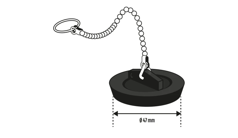 BOUCHON D45+CHAINETTE 280MM