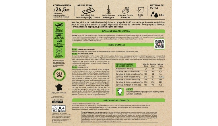 JOINT POUDRE BLANC 5KG AXTON