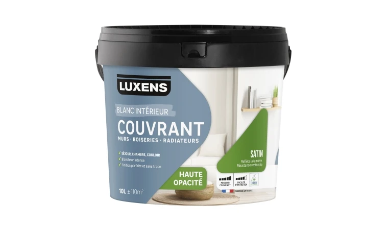 PEINTURE MUR. BOISERIE. RADIATEUR SATIN LUXENS COUVRANT 10L