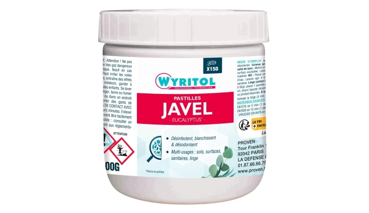 DESINFECTANT WYRITOL 150 PASTILLES DE JAVEL PARFUM EUCALYPTUS