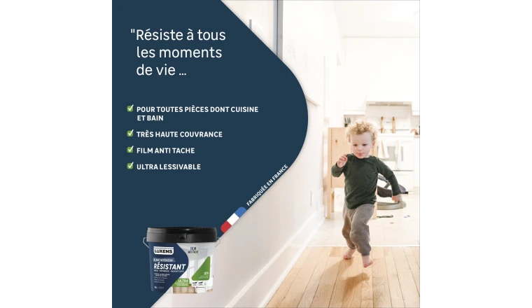 PEINTURE MUR. BOISERIE. RADIATEUR BLANC SATIN LUXENS RESISTANT 10L